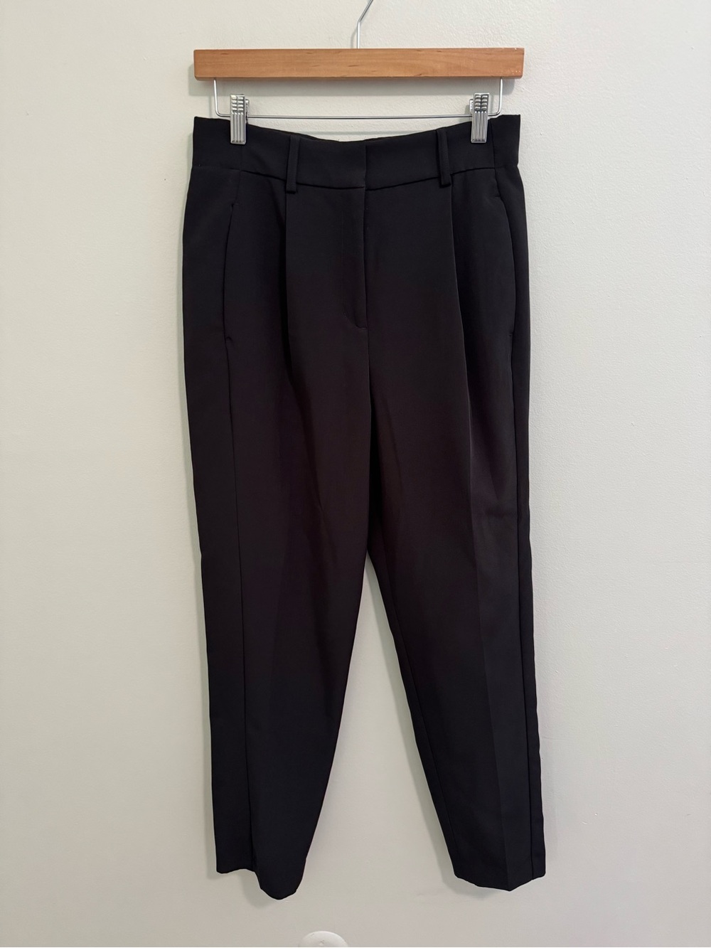 Express Black Ankle High Rise Trousers Long